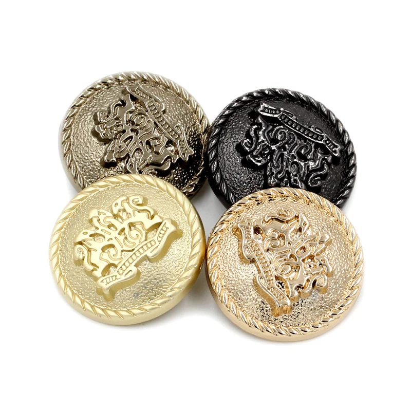 Пользовательский дизайн, модный логотип льва, мета-пуговица, золотой цвет для одежды