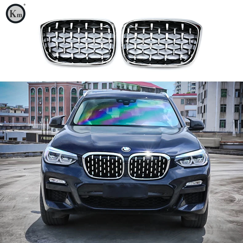 KM   for BMW  X3 2018-up  G01  G08  front bumper grille diamond grill meteor style grille