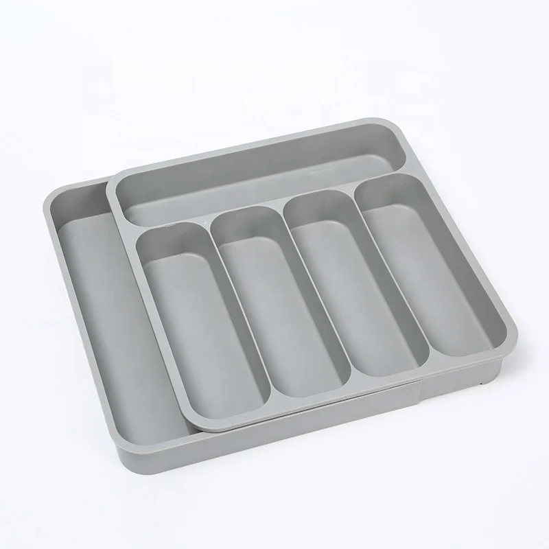 Expandable plastic dividers stackable organizer tray for kitchen drawers in bulk