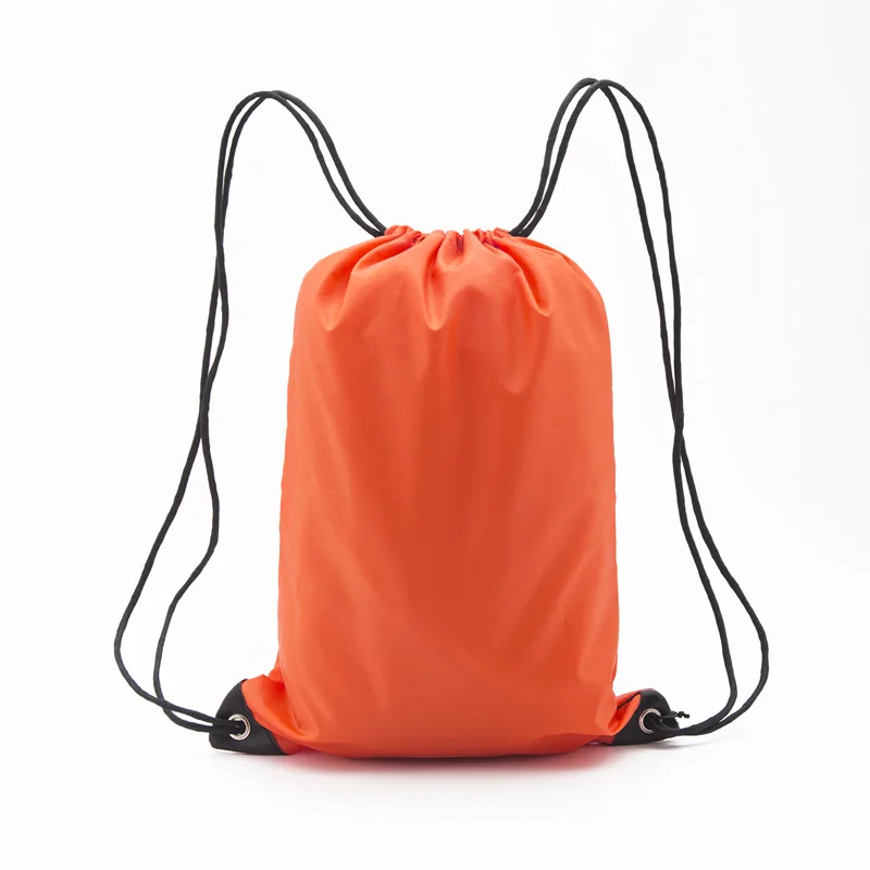 Custom Polyester Oxford Large Sports Drawstring Backpack Bag Gym String Cinch Sack with Pockets