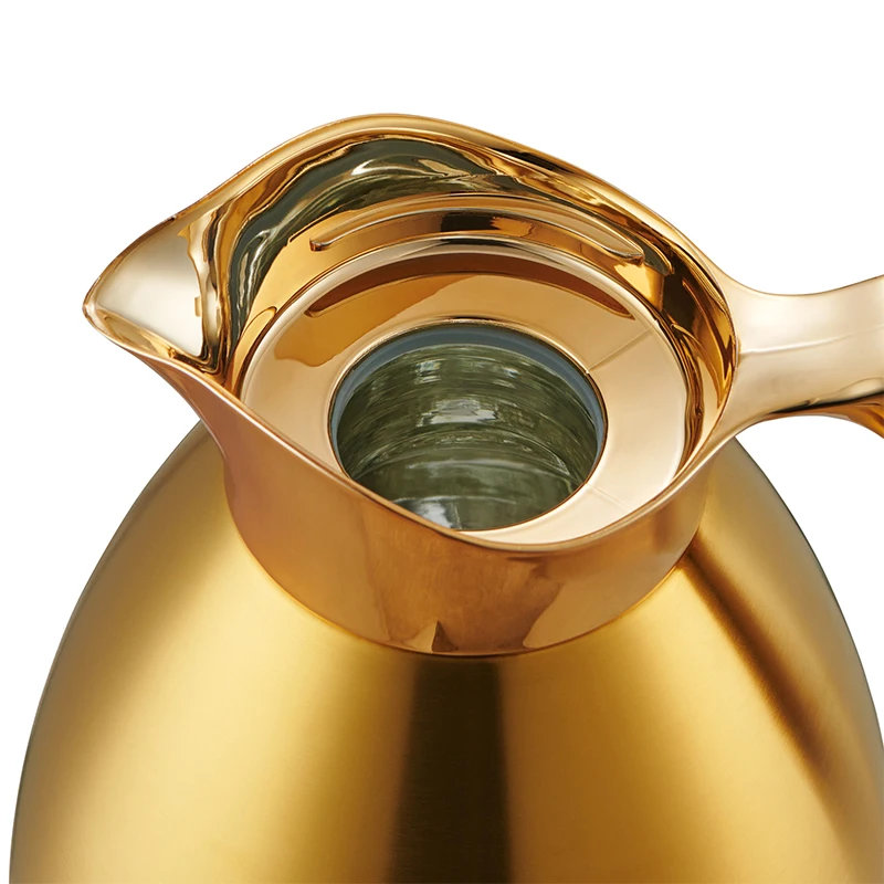 Portable Stainless Steel Coffee Carafe Classic Design Vacuum Jug with Glass Inner for Adults