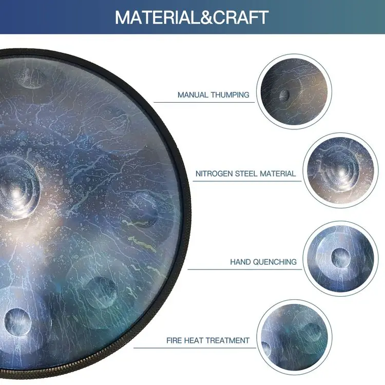 Asteman Handpan Вселенная-звезда 10 Примечания 22 дюймов Музыкальный барабан инструменты с подарочный набор