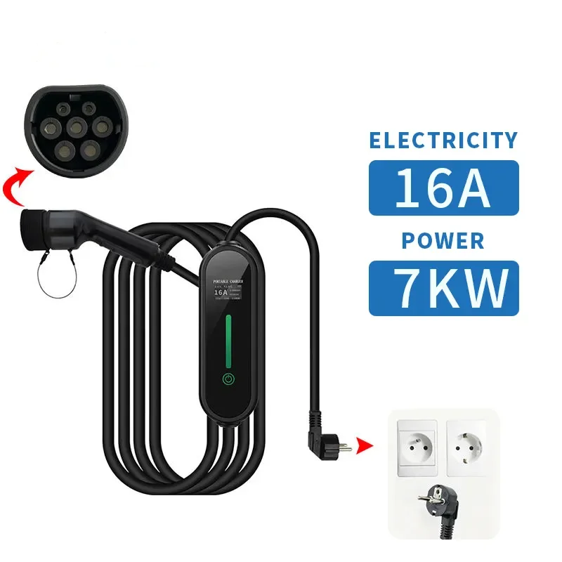New Evse Portable Wall-mounted Charging Stations 32a 250v 32a 7kw Ev Charging Wallbox 7kw Level 2 Ev Charger for Electric Car