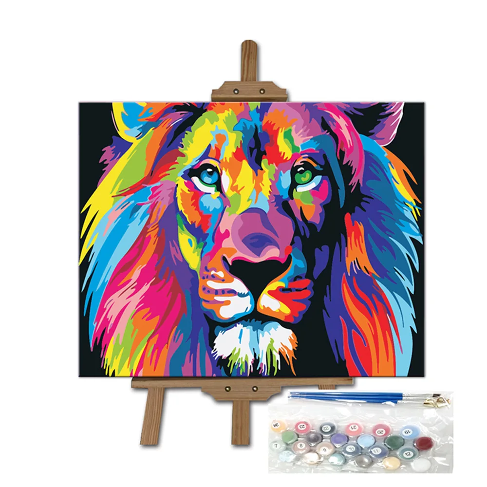 Wholesale DIY elephant oil painting by numbers oil painting canvas painting diy paint by numbers set with custom logo