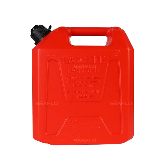 SEA FLO 20 Litre Fuel Tank Gas Canister Red Plastic Gas Diesel Petrol Oil Containers Gasoline Mount Car Motorcycle Jerry Cans