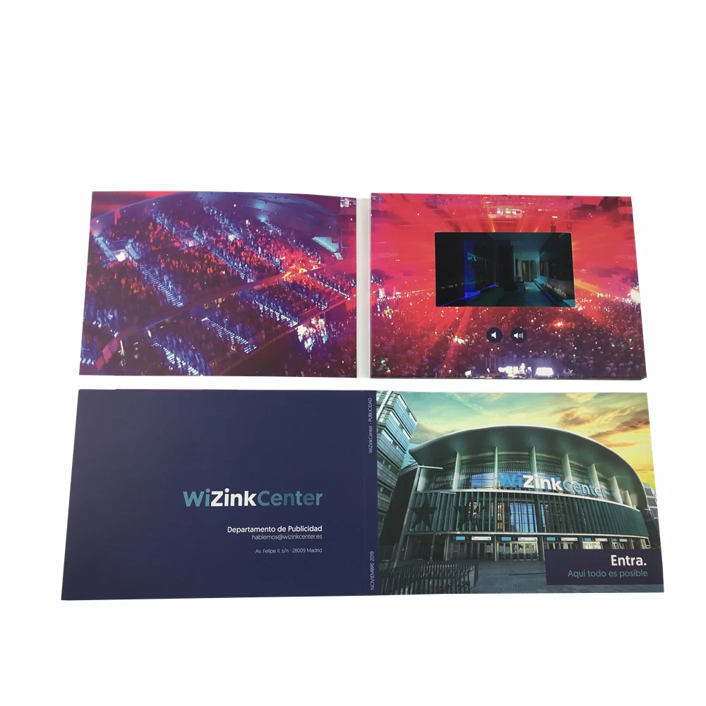 5.0 Inch A5 LCD Video Brochure Card With IPS Screen   Digital Video Greeting Cards For Gift Show Invitation