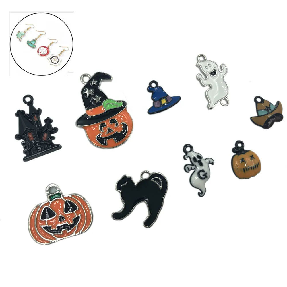 Wholesale Zinc Alloy Pumpkin Charms Halloween Keychain and Necklace Accessories