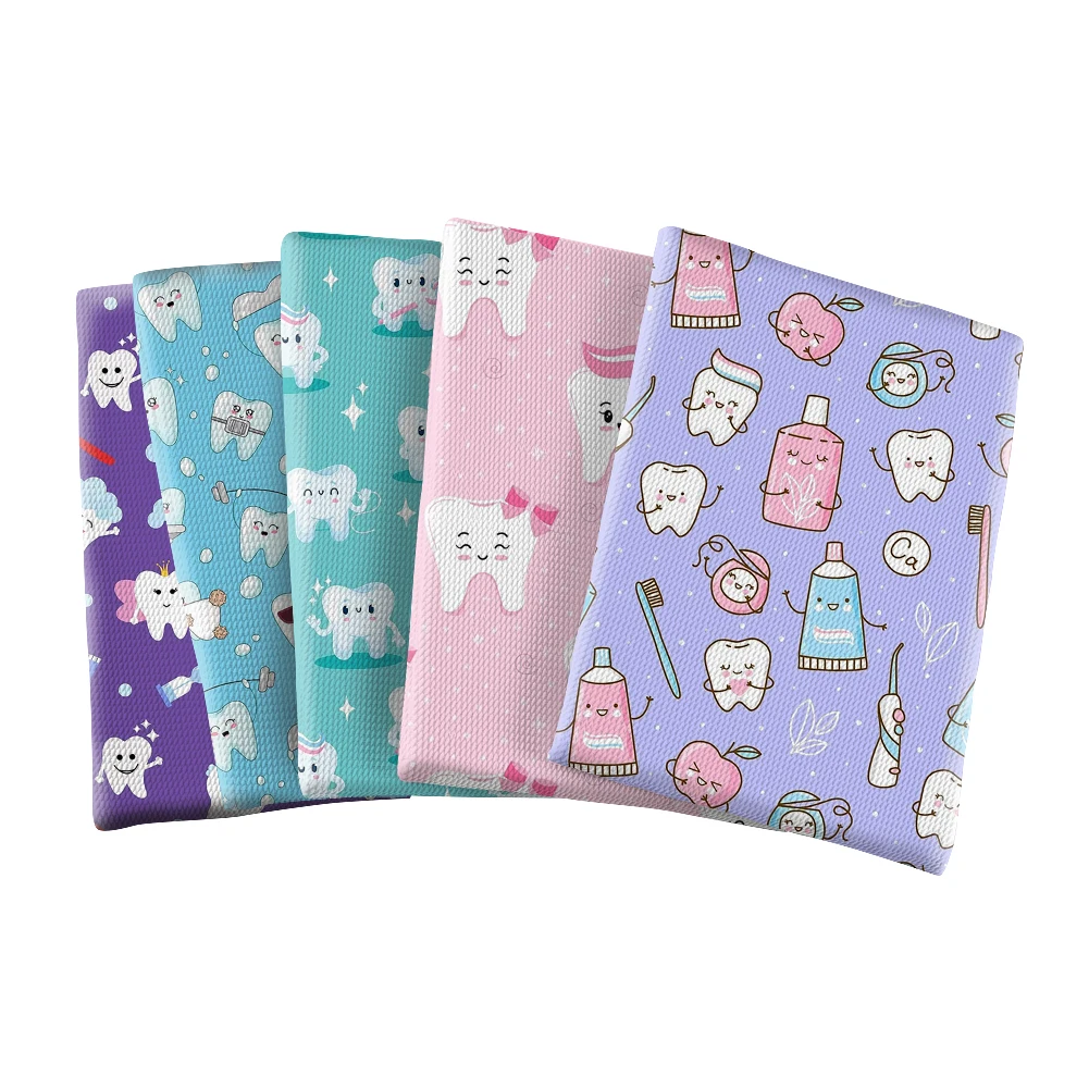 Wholesale Medical Teeth Series  Printed  Bubble  Fabric For Home Decoration