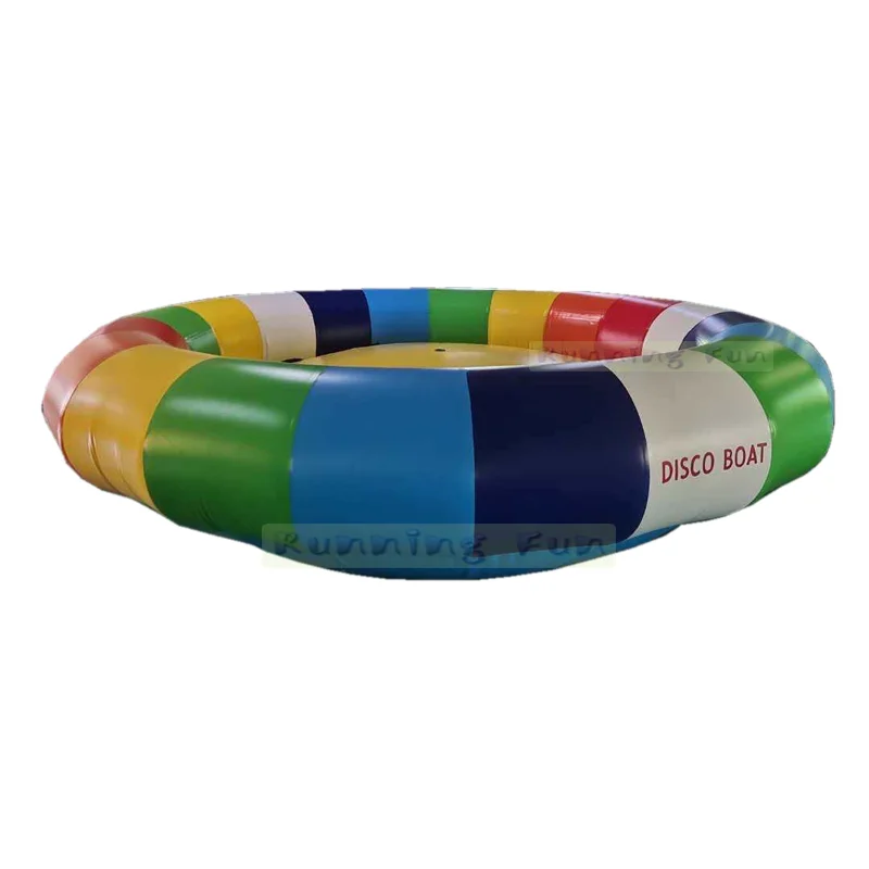 Crazy Water Park Game Toys Inflatable Disco Boat, Towable Spinning UFO Water Game Toys