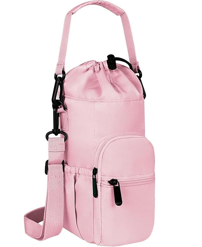 Custom Water Bottle Holder with Strap Portable  Water Bottle Sling Bag Insulated Water Bottle Carrier Bag