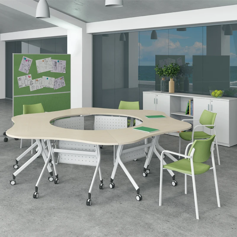 Современный офисный стол с металлической рамой компактная мебель складной