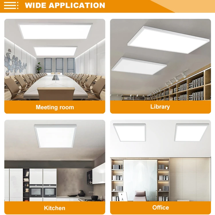 Modern Home Indoor Ceiling Lighting Fixture Surface Mounted Aluminum PMMA Square LED Panel Light