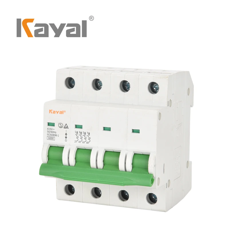KAYAL 4 poles mcb 60 amp 63 amp miniature circuit breaker price