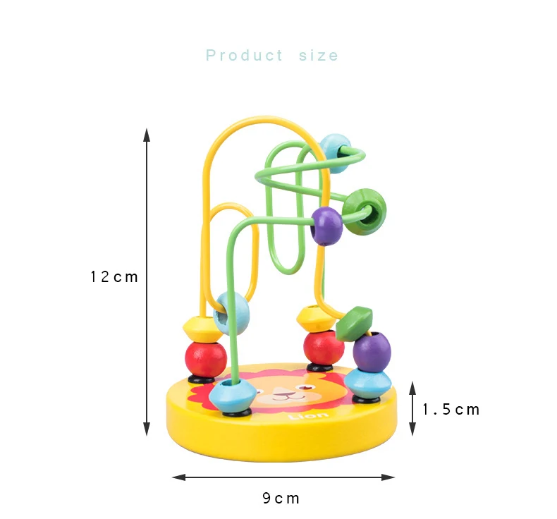 Montessori Wooden Mini Wire Roller Learning Puzzle Counting Circle Bead Maze Games Children Educational Toys For Kids Boys Girls