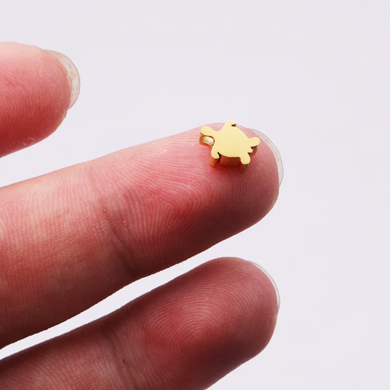 DIY High Polished Turtle Charm Stainless Steel Beads accessory