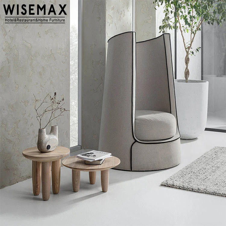 WISEMAX FURNITURE Manufacturer solid wood tea table set round coffee table sofa side tables with three legs