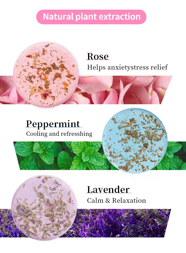 Various fragrances Peppermint Lavender OEM Aromatherapy Stress Relief oil sleepytime shower steamers