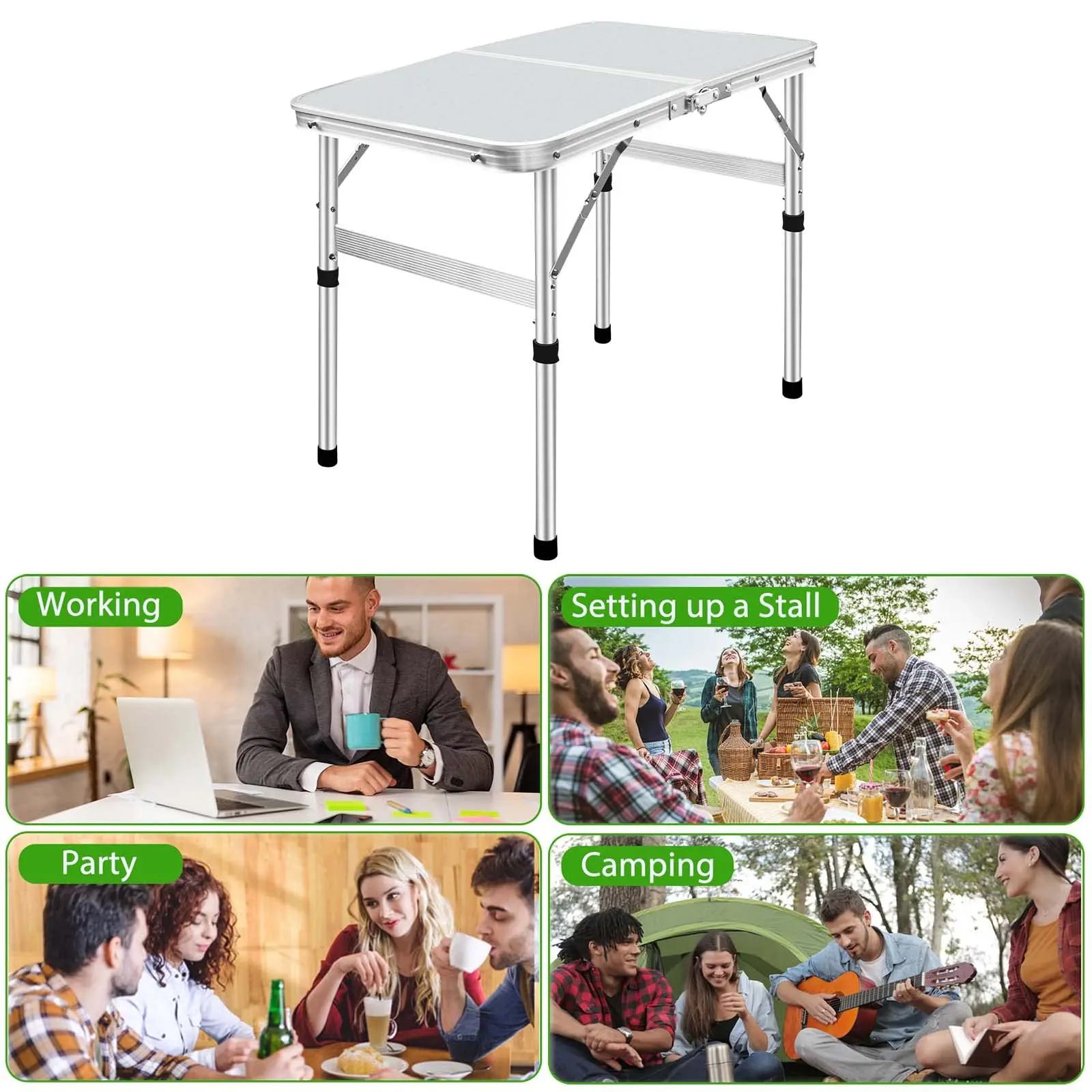 Modern Outdoor Hotel Modern Garden 60*45 cm Fold Low Aluminium Picnic Table With Bench
