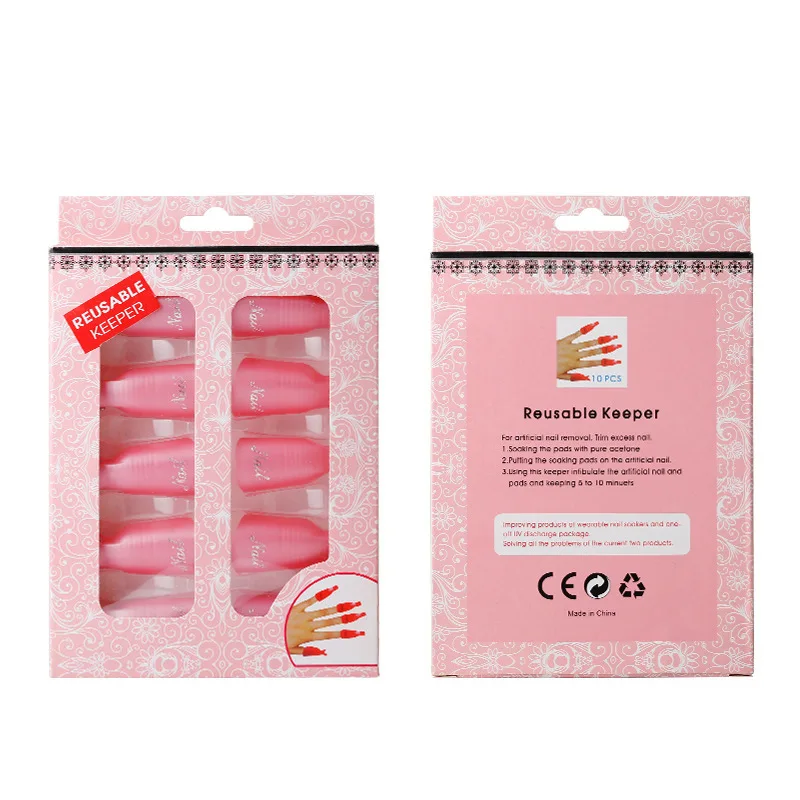 10pcs Plastic Nail Art Soak Off Cap Clip UV Gel Polish Remover Wraps Nail Polish Remover Clips Nail Cleaner Degreaser Art Tools