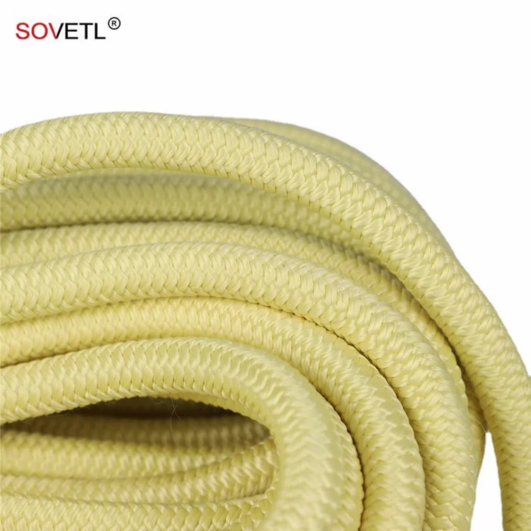 Custom Aramid Rope Fire Retardant Fireproof Flame Retardant cord Safety Thick Cord Braided Aramid Rope for industry safe