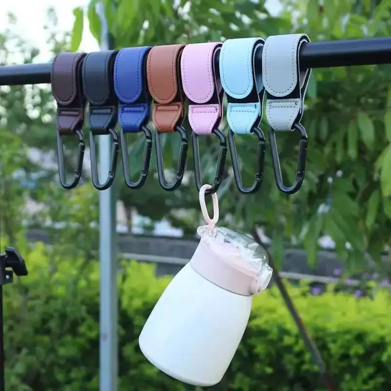 Custom Stroller Hooks for Diaper Bag Durable Leather Straps Diaper Bag Hooks Clips for Stroller Wheelchair Shopping Carts