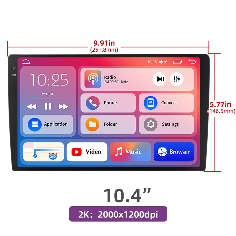 4G Android 10 приборная панель 2.5D Wifi Gps Bt 7/9/10 дюймов 4 + 64G 2K экран двойной Din плеер сенсорный автомобиля стерео