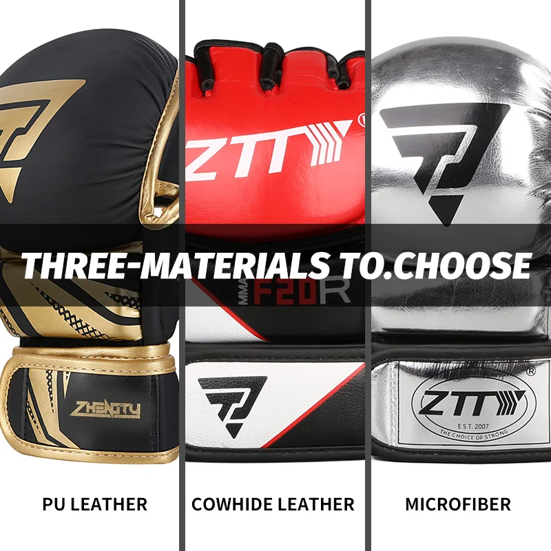 Custom High Quality OEM MMA Sparring Gloves for Muay Thai Training punching bag Work Open Palm UFC Glove