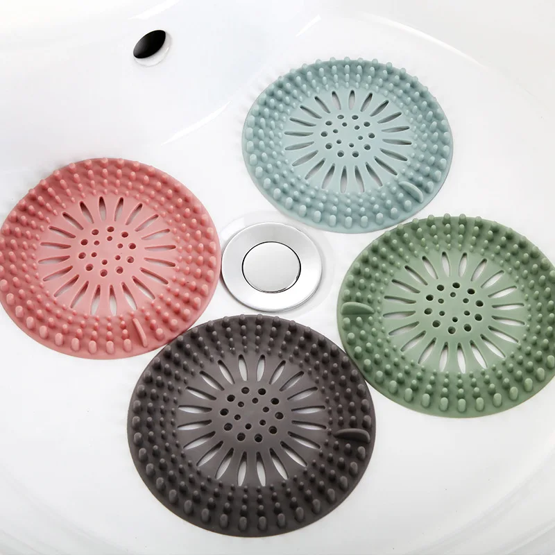Silicone Water Hair Stopper Shower Bathroom Accessories Strainer Sink Sewer Filter Floor Drain Shower Drain