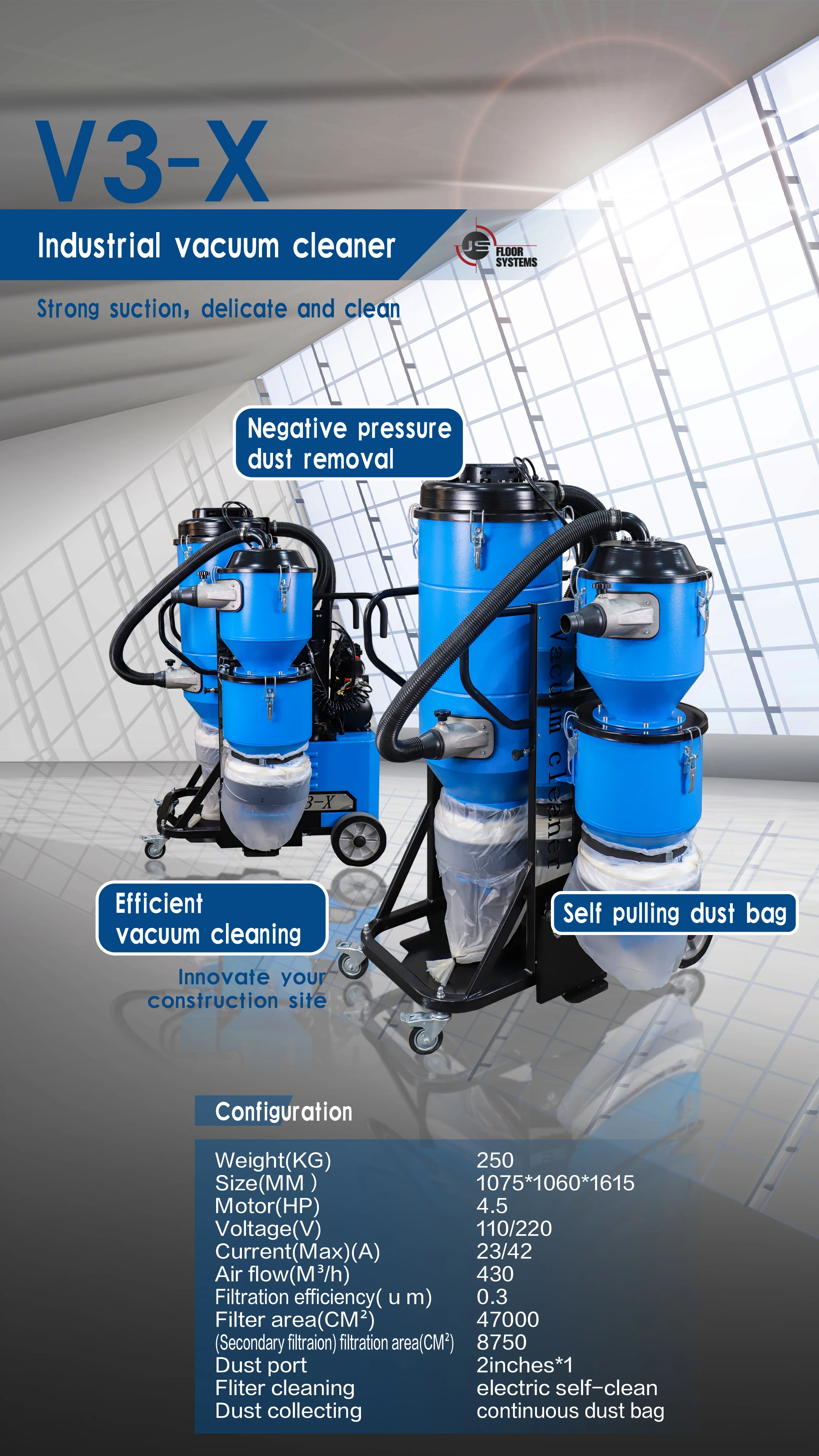 Powerful Industrial Vacuum Cleaner with Large Capacity