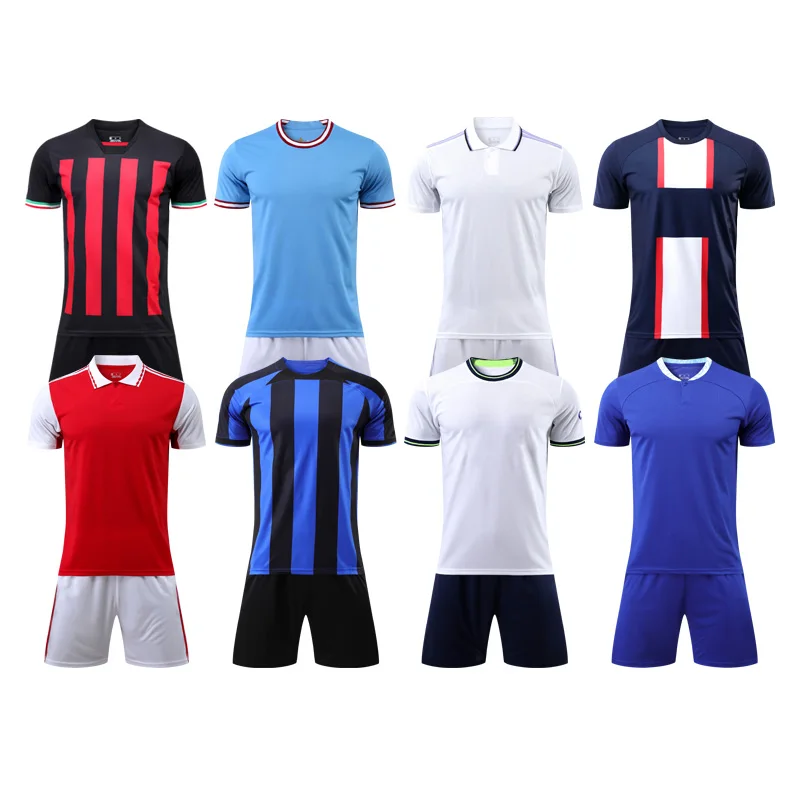 Wholesale Custom Cheap Sublimation Adults Soccer Uniforms 100% Polyester Soccer Jerseys Breathable Football Jersey Sets For Men