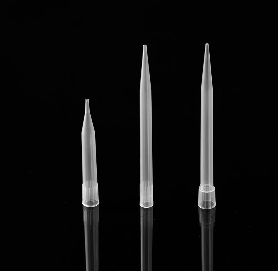 Sterile laboratory supplies  low retention disposable PP micropipette yellow blue white pipette tip