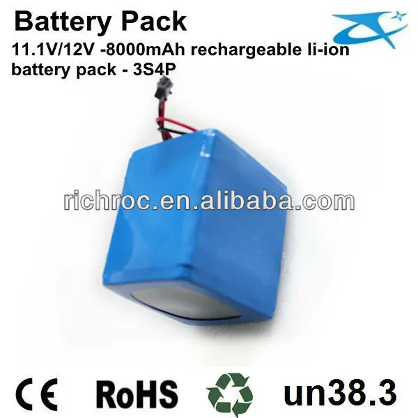 lithium battery 12v li-ion batteries 8800mah 3S4P 18650 power battery pack for loudspeaker box and stage lamp