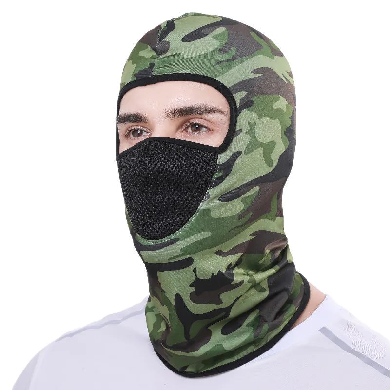 Helmet line One Hole Motorcycle Cycling Camo Shiesty Polyester Full Face Cover Ski Ninja Mask Mesh Balaclava Hat