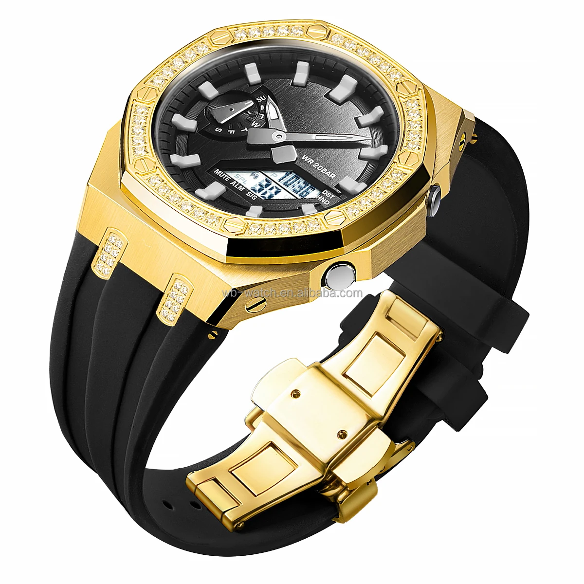 G Shock Watch Mod комплект силиконовый ремешок для часов из нержавеющей стали 316L с бриллиантами дуба Ga2100 циферблат