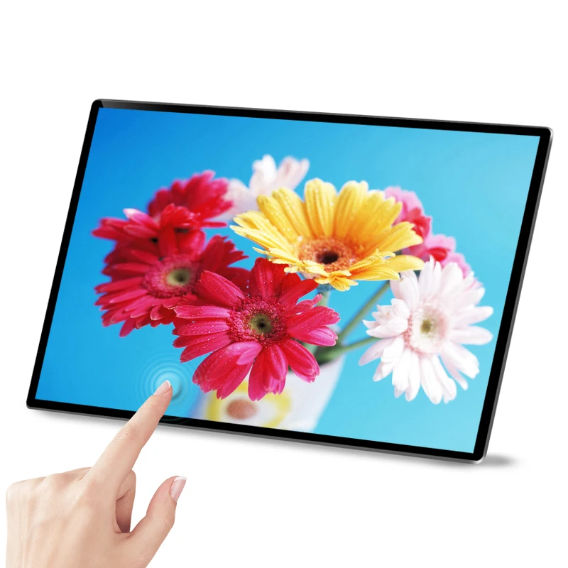 15 Inch 450 High Brightness LCD Commercial Digital Advertising Displays Touch Screen Digital Signage Menu Board For Restaurant