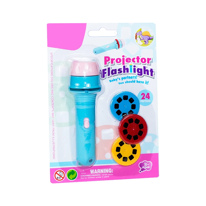 High quality mini projection torch 24 pattern cartoon smart projection flashlight children projector light toy