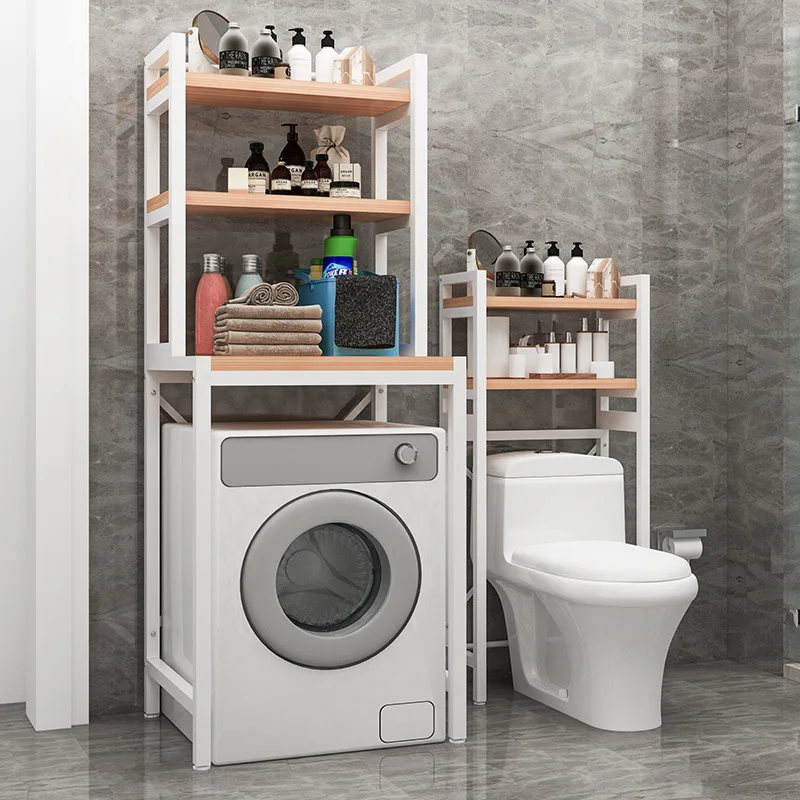 Suoernuo коричневый стеллаж для хранения в туалете гостиной экономия пространства с крючками ванной комнаты органайзер туалета