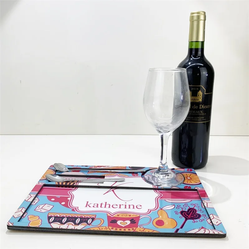 Decorative Home Personalized Logo Service Plate Sublimation Blank MDF Food Tray Printable Table Placemats Dinner Plate Set