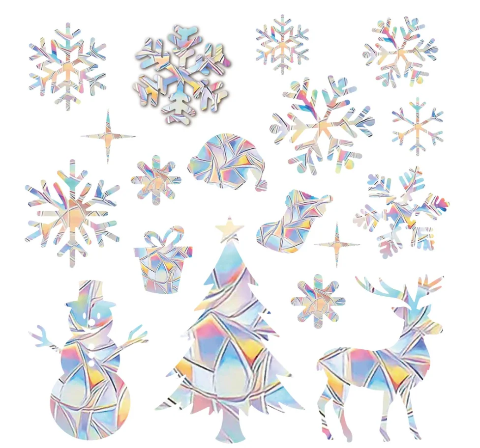 2 sets Anti collision static glass sticker household decoration Christmas window sticker