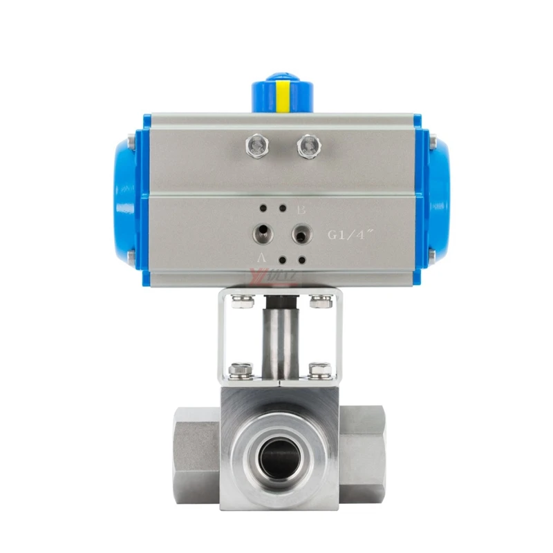 YOULI 6000psi PN320 из нержавеющей стали 304 316 WCB KHB пневматический привод высокого давления 3-ходовой шаровой клапан с резьбой
