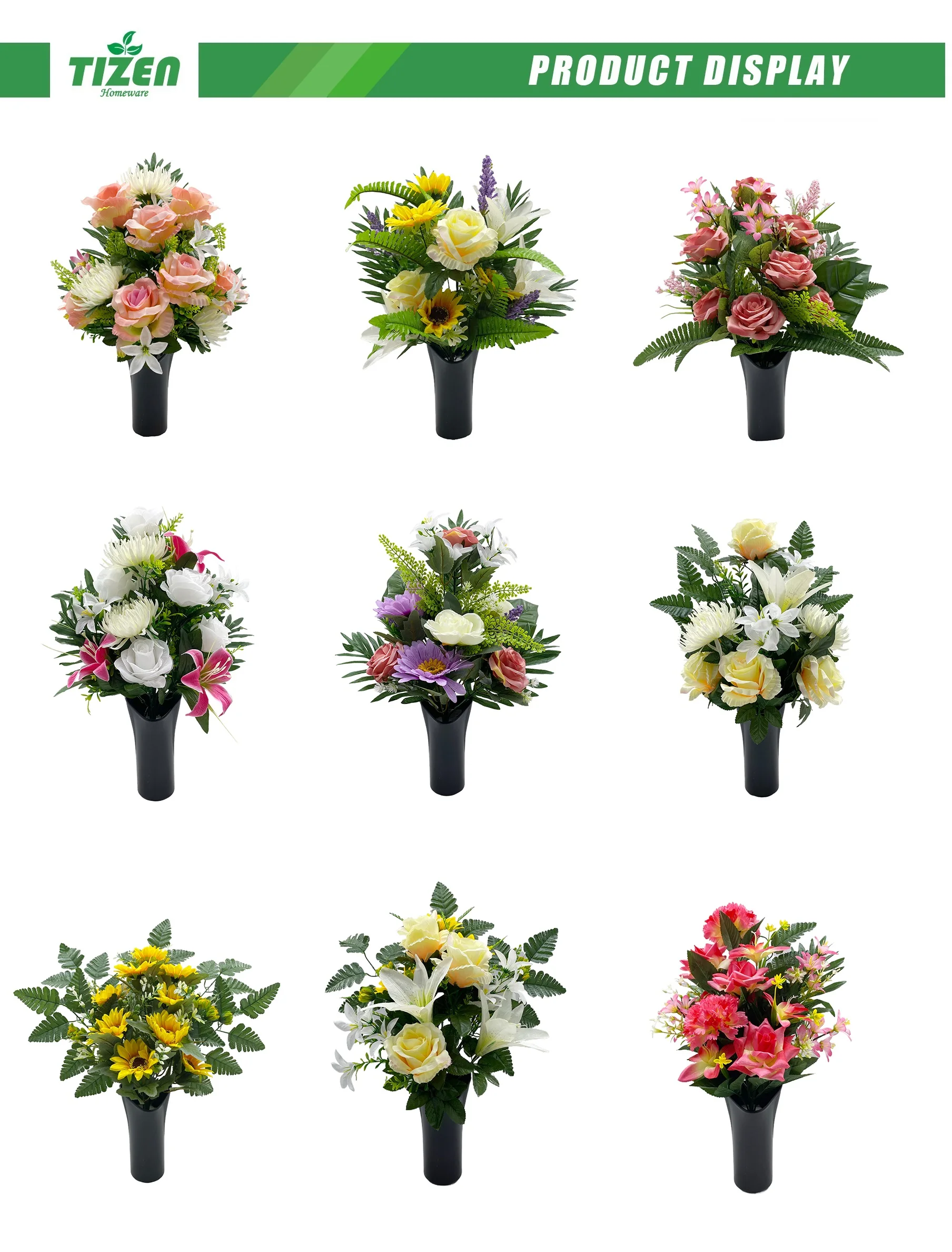 Tizen New Product Real Touch Bul Purple Bunch Artificial Flower Bouquet In Black Pot For Decoration Wedding