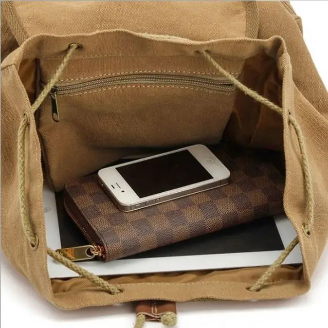 Solid And Durable Feature Pack SLR Deluxe Camera Canvas Leather Backpack Everyday Carry Camera Bag Dedicated To Video Bloggers