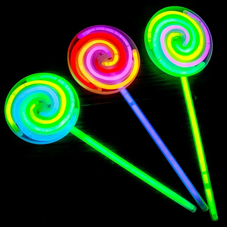 
Glow in Dark Stick Lollipop Candy with Kids Toy 