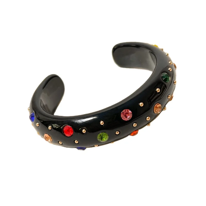 New product Jewelry Set diamond circle Resin Bangle Cuff Bracelet for women