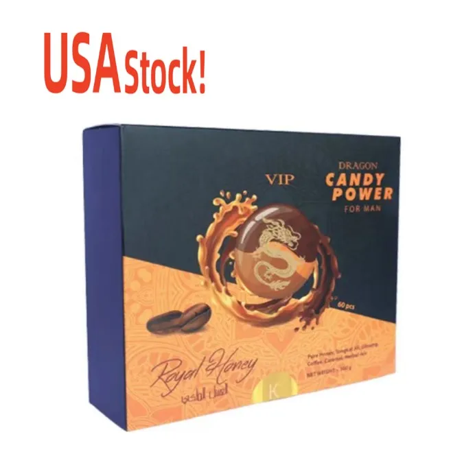USA stock!!! newest design  packing box for dragon candy power organic candy power candy black horse honey