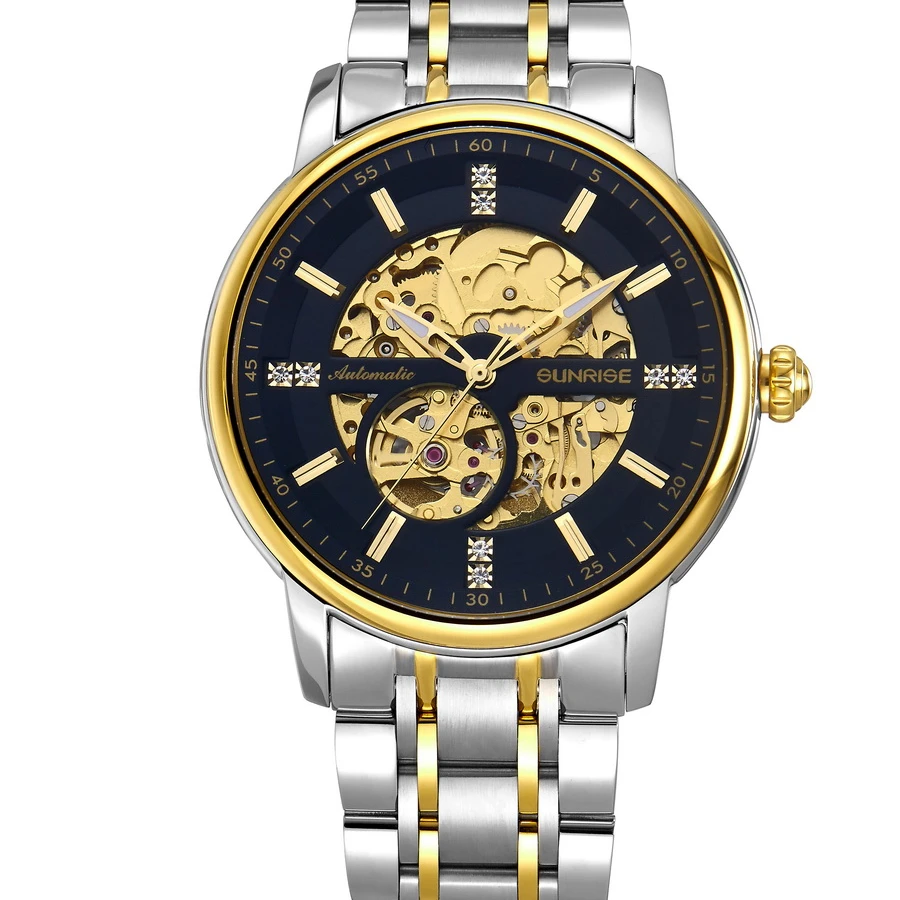 China Factory Newest Trend Design Wrist Watches Oem Custom Luxury Men Mechanical Automatic Skeleton Watch