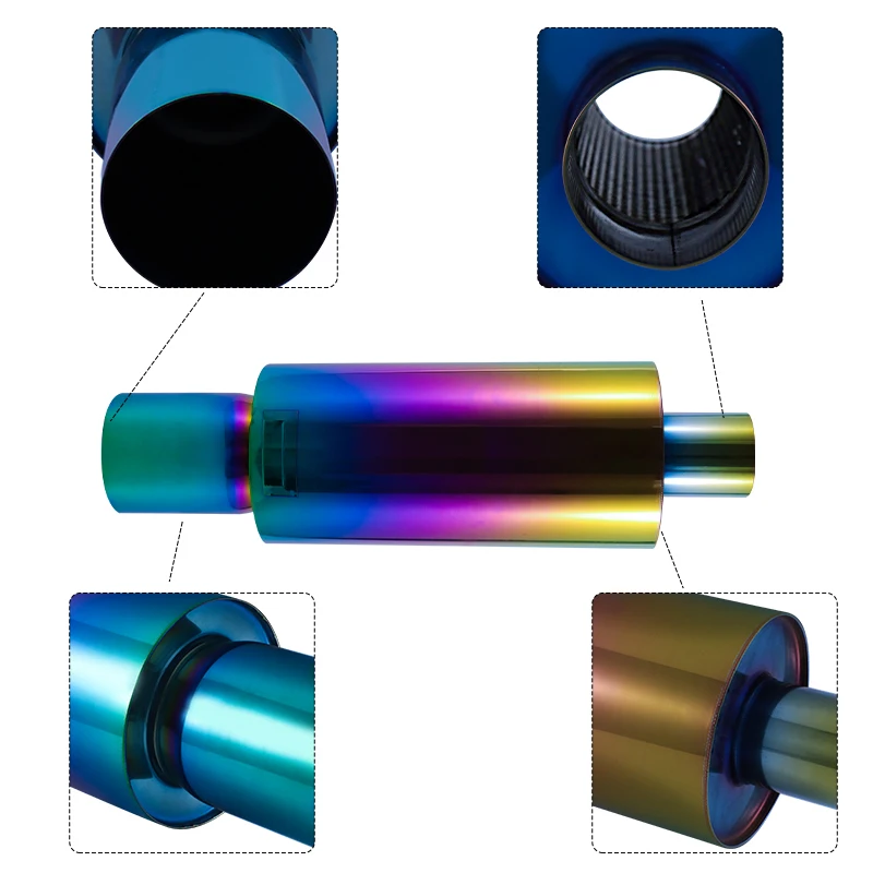 Rainbow Color Universal Muffler Racing Exhaust Pipe