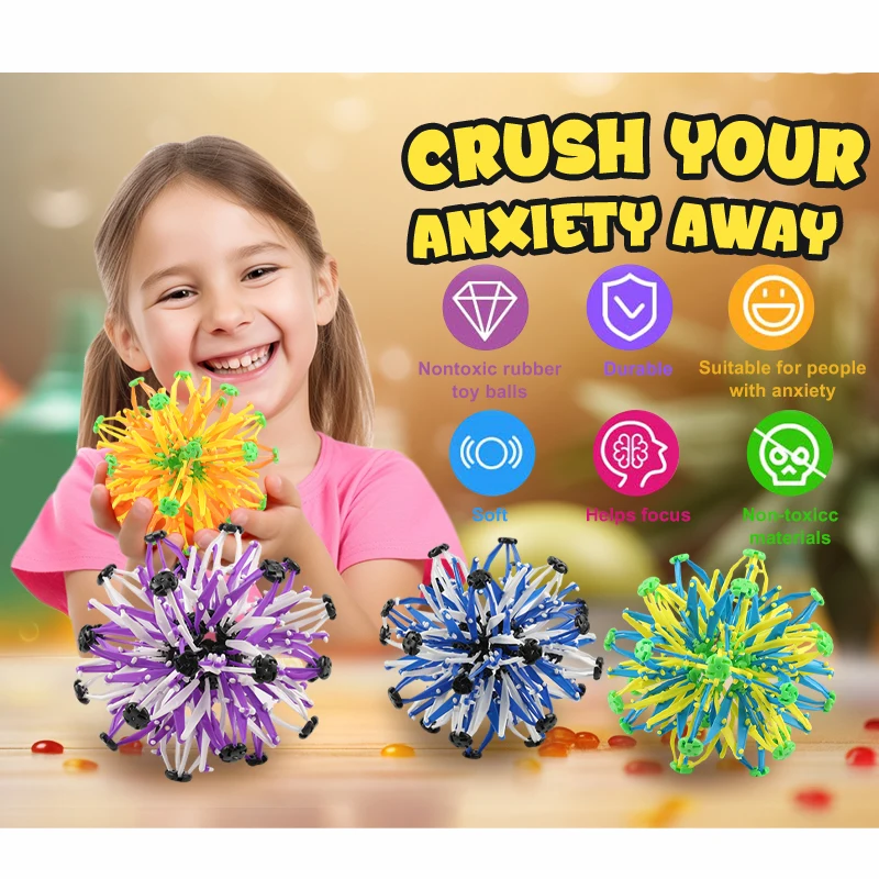 Popular DIY Kids plastic Throwing Magic Sensory Novelty Breathing flower Calming Fidgets Toys Stress Expandable Ball