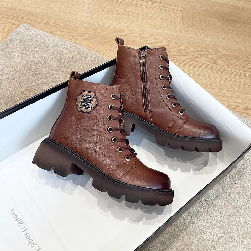Wholesale OEM factory zip up genuine cowhide full leather Customized boots for women girl