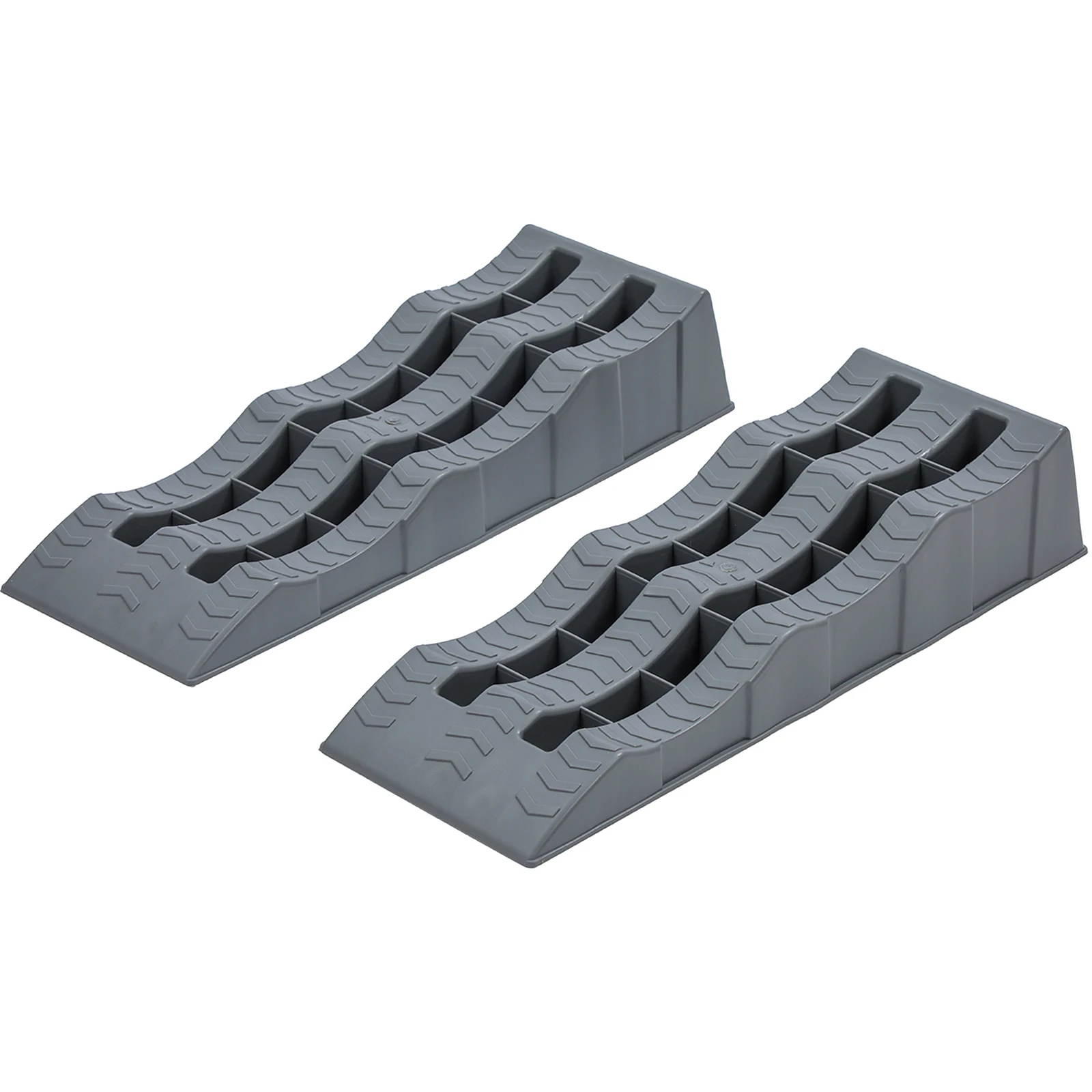 3-Stage RV Leveling Ramps Set, Heavy Duty Plastic Trailer Stabilizers for Cars Campers and RVs on Uneven Ground